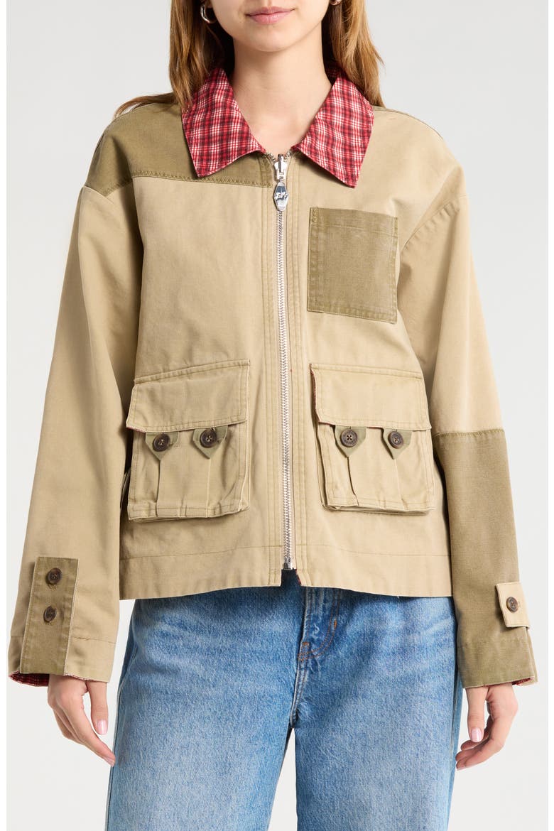 Marcelle Reversible Organic Cotton Barn Jacket, Alternate, color, RED MULTI