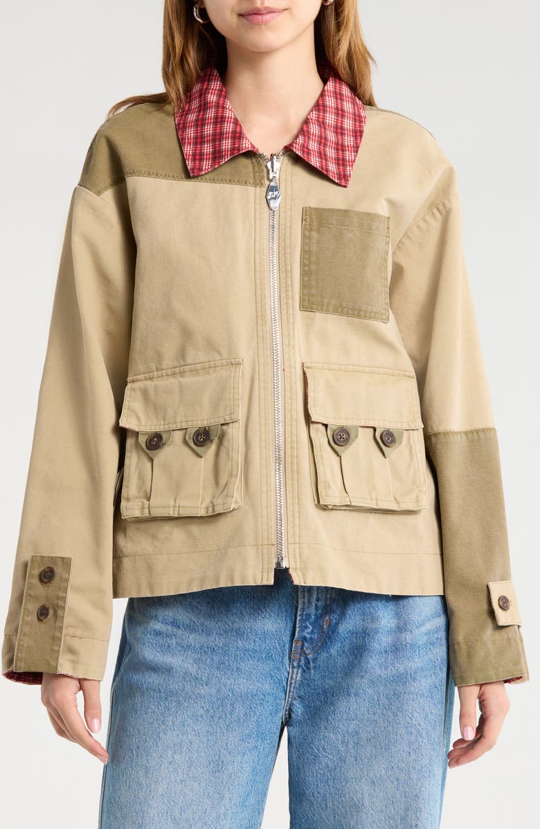 Damson Madder Marcelle Reversible Organic Cotton Barn Jacket, Alternate, color, Red Multi