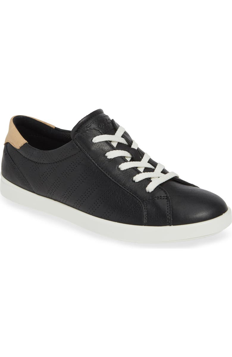 ECCO Leisure Tie Sneaker, Main, color, Black Leather