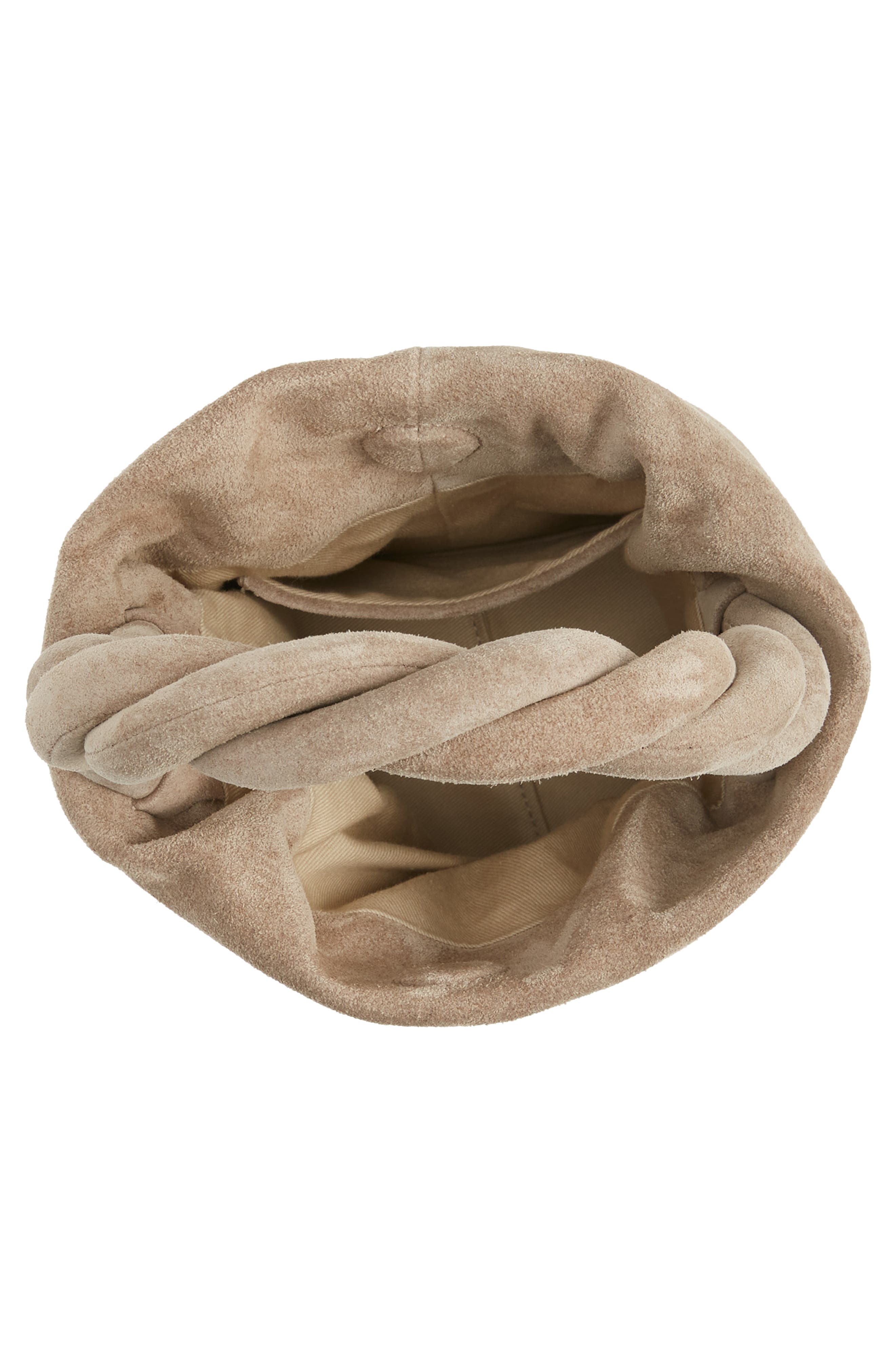 Mini Johanna Suede Bucket Bag, Alternate, color, STONE