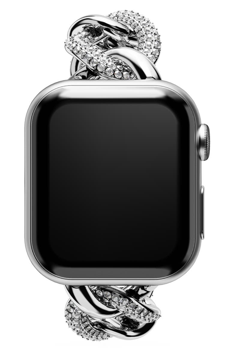 Sparkling Chain 20mm Apple Watch® Bracelet Watchband, Alternate, color, SILVER