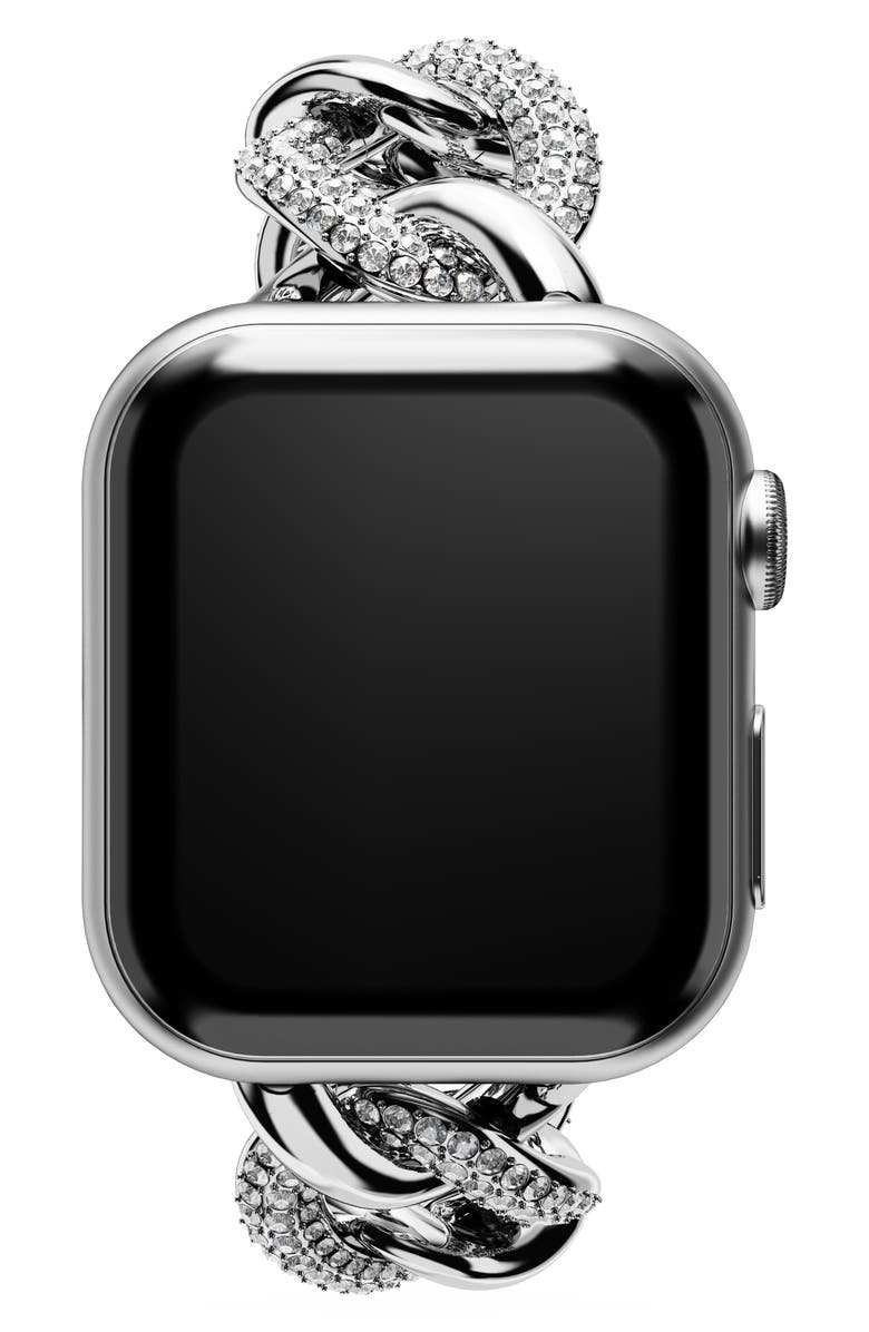 Swarovski Sparkling Chain 20mm Apple Watch<sup>®</sup> Bracelet Watchband, Alternate, color, Silver