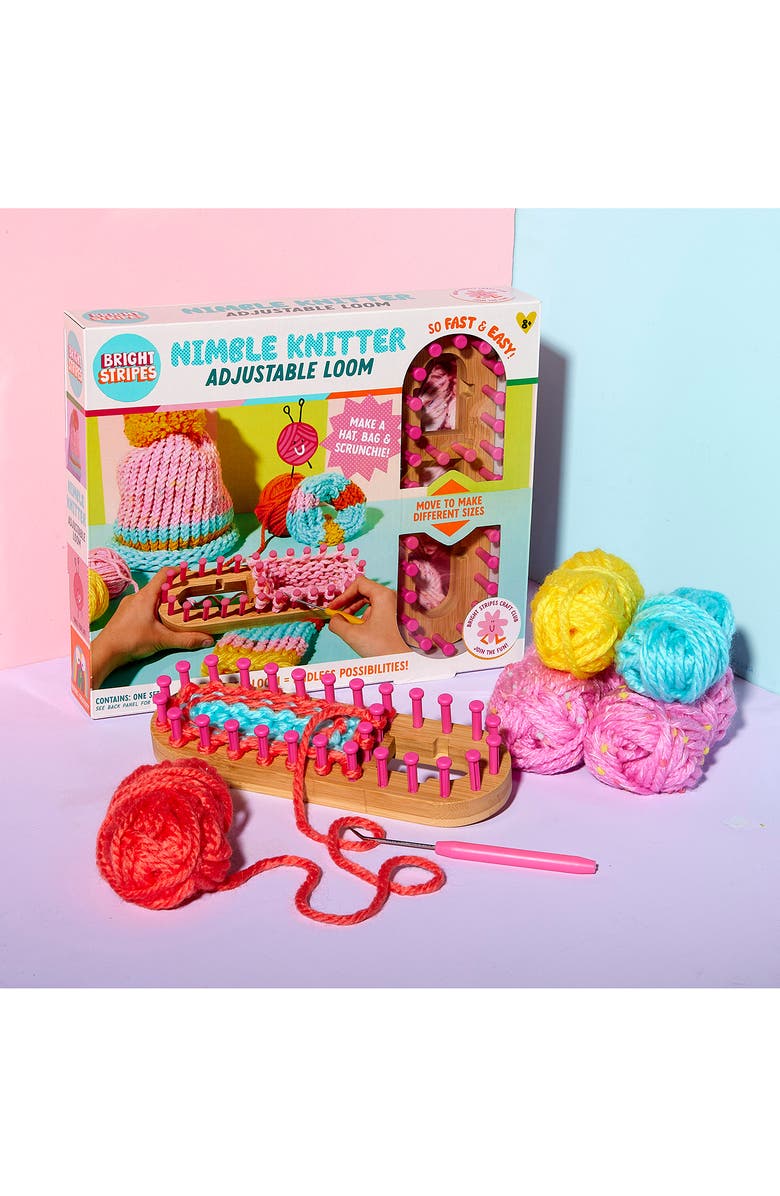 BRIGHT STRIPES Nimble Knitter Adjustable Loom Kit, Alternate, color, Multi