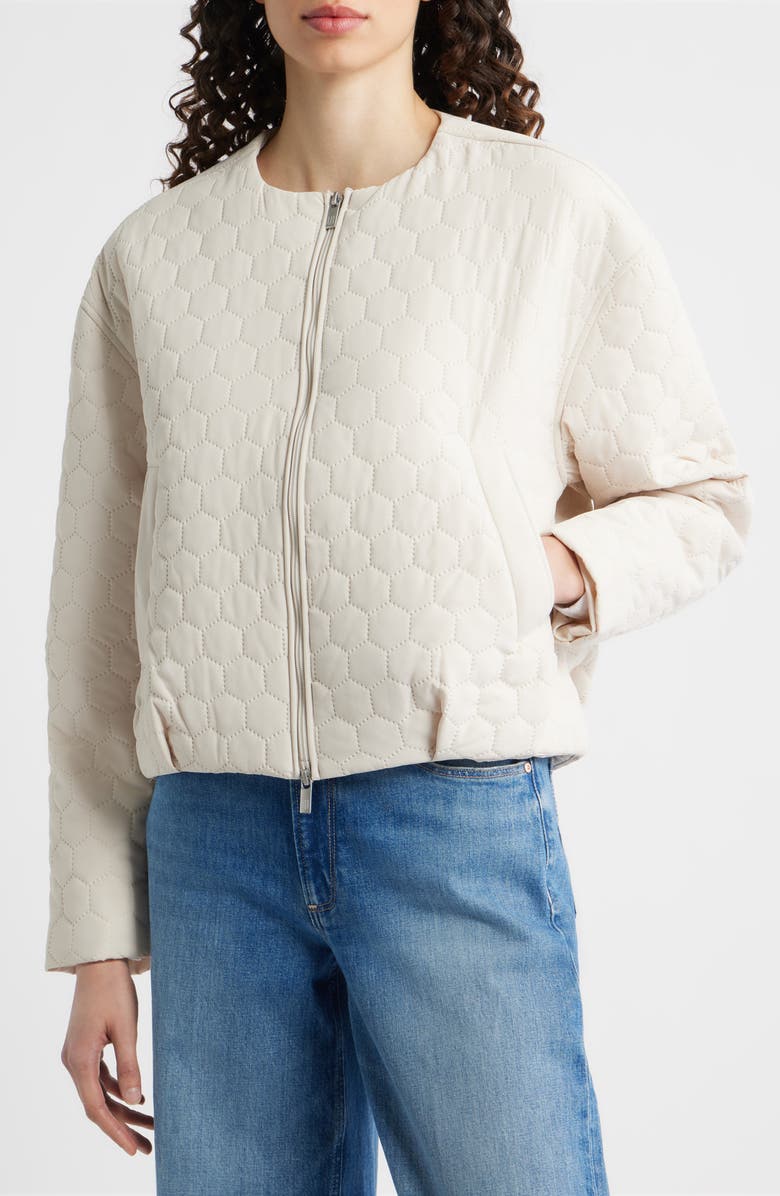 Ilse Jacobsen Honeycomb Quilted Bomber Jacket, Alternate, color, Kit