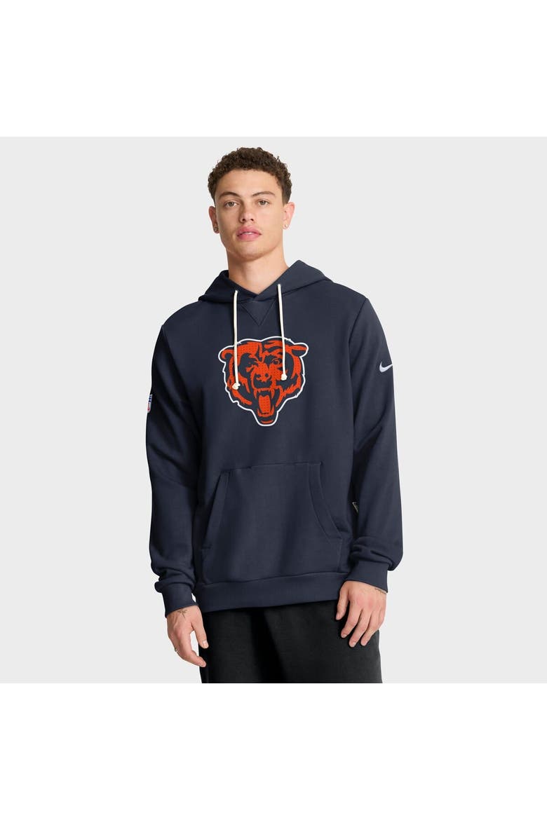 Men's Nike Navy Chicago Bears Sideline Standard Issue Initial Home Dri-FIT Hoodie, Main, color, Navy