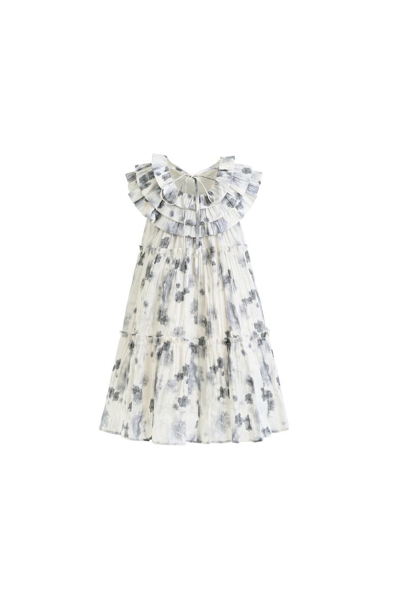 Floral Short Sleeve Dress, Alternate, color, Ivory