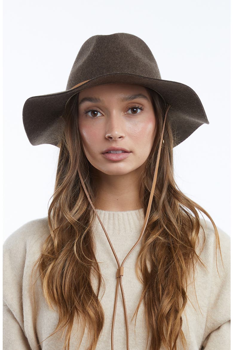 Wool Fedora Hat, Alternate, color, BROWN MARLE