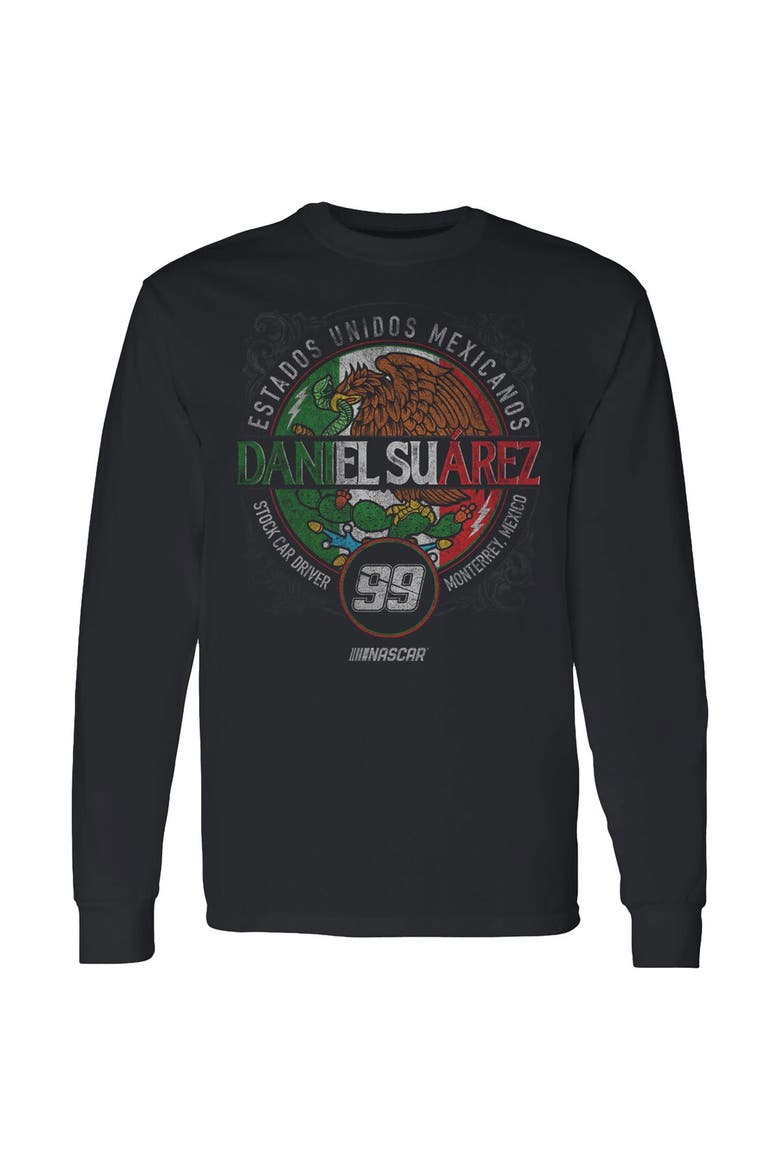 Men's Trackhouse Racing Team Collection  Black Daniel Suarez  Pancho Long Sleeve T-Shirt, Alternate, color, Black