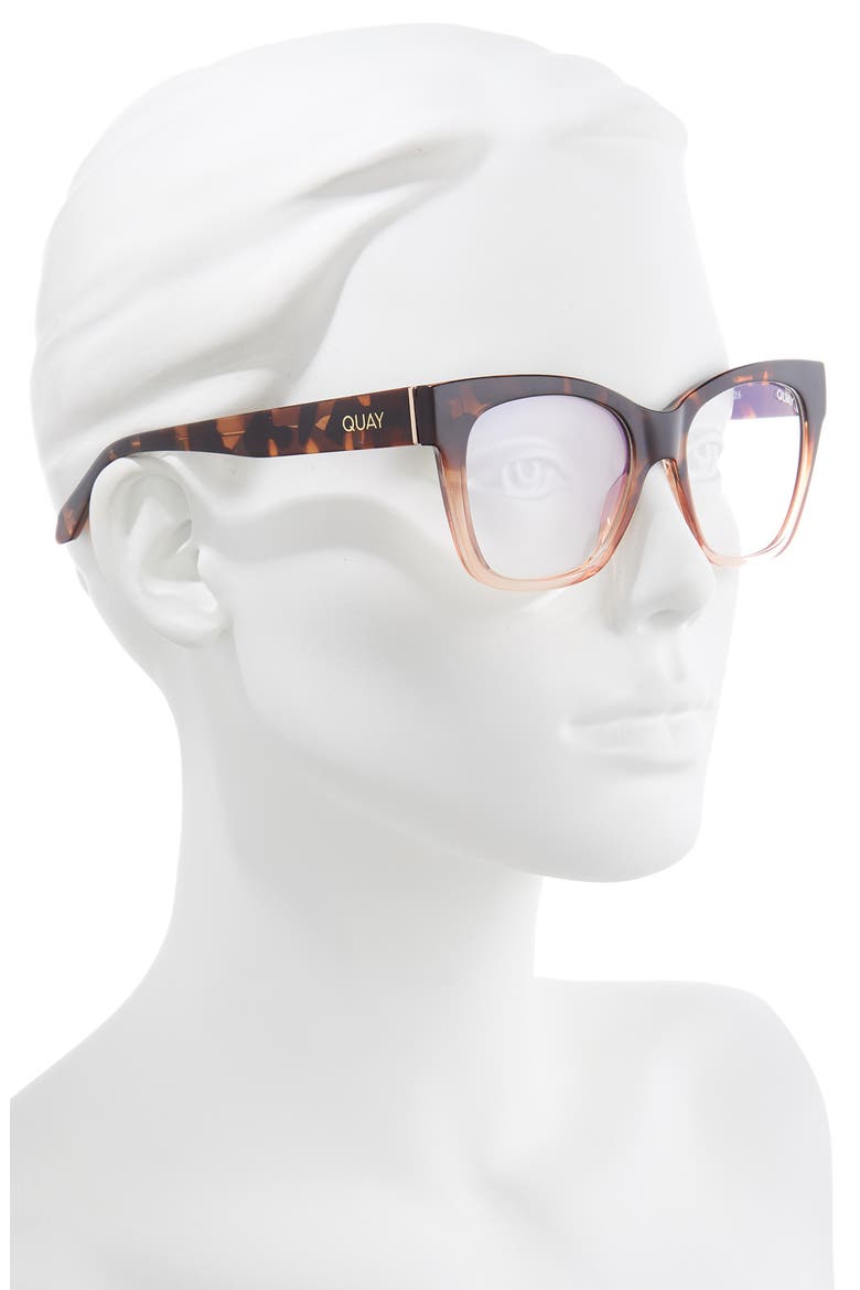 After Hours 51mm Blue Light Blocking Glasses, Alternate, color, TORT CORAL / BLUE LIGHT LENS