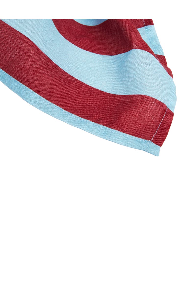 La DoubleJ Large Napkins Set Of 6 (45X45) Riga Bordeaux - Azzurro, Alternate, color, Riga Bordeaux - Azzurro