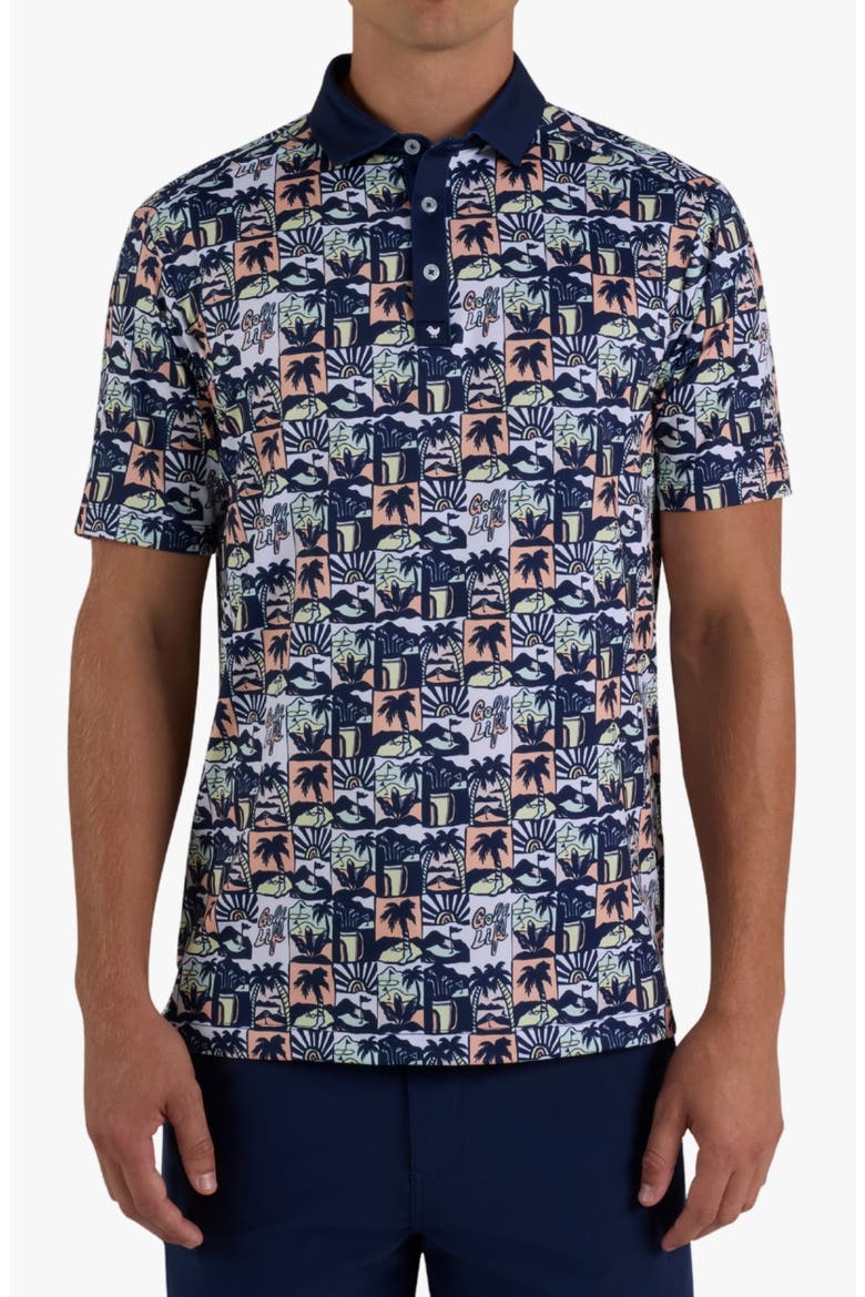 Core Tropical Print Performance Golf Polo, Main, color, GOLF PLEASE