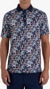 Bad Birdie Core Tropical Print Performance Golf Polo