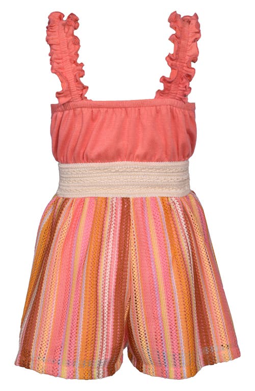 IRIS & IVY IRIS & IVY KIDS' STRIPE KNIT BUTTON ROMPER
