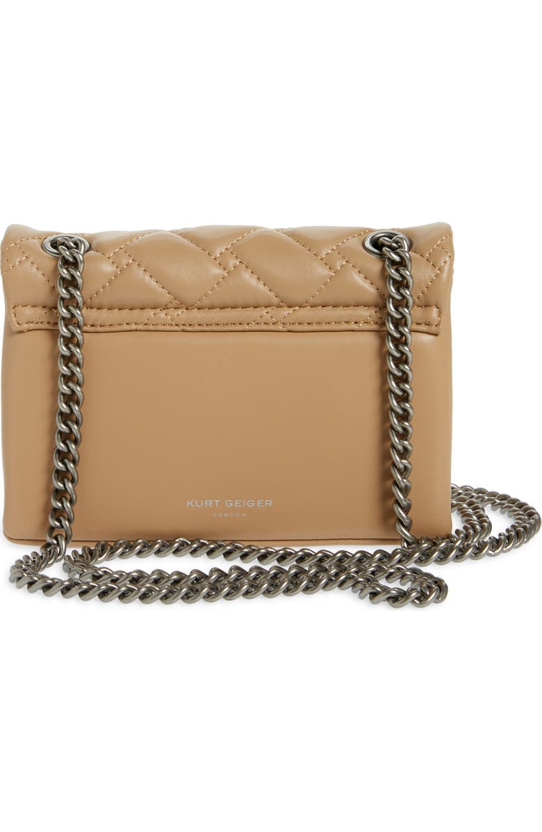 Kurt Geiger London Mini Kensington Quilted Leather Crossbody Bag, Alternate, color, Camel