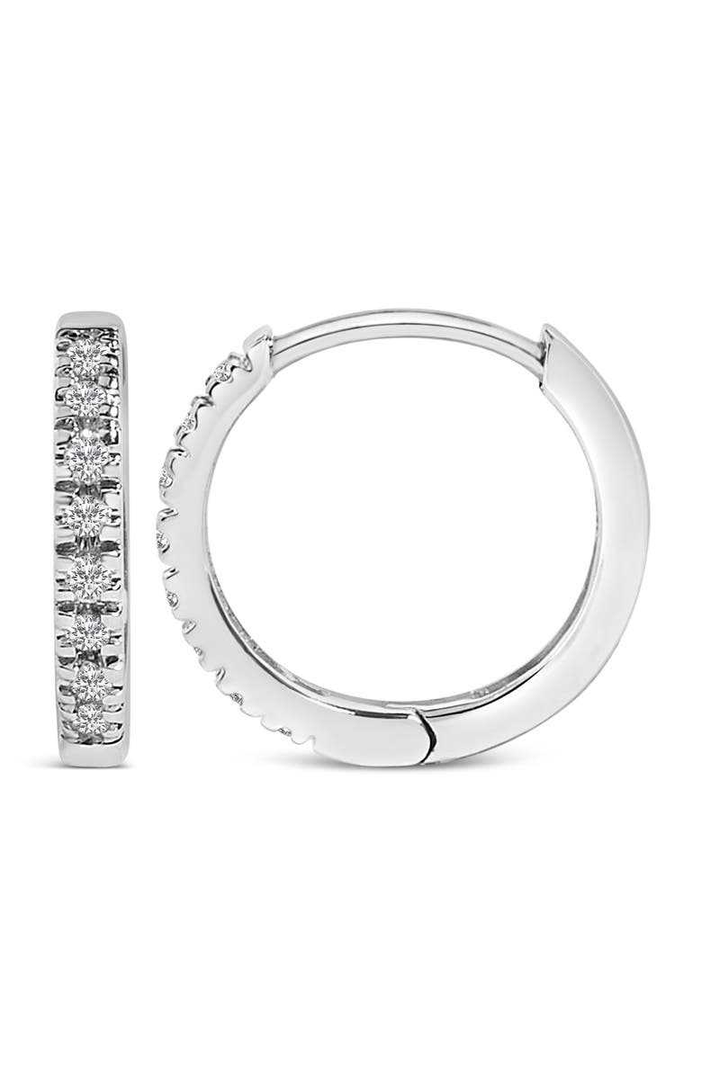 Haus of Brilliance 14K Gold 1/5 CTW Diamond Huggie Hoop Earrings, Alternate, color, White