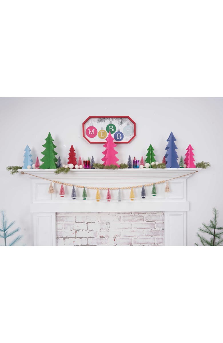 carol & frank Flocked Red Tree Figurine Set of 2, Alternate, color, Red