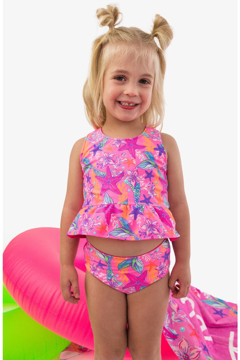 Kids' Shimmer Mermaid Reversible Two-Piece Swimsuit, Alternate, color, PINK