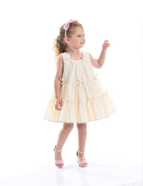Tiered Ribbon Sleeveless Dress (Toddler & Little Kid)