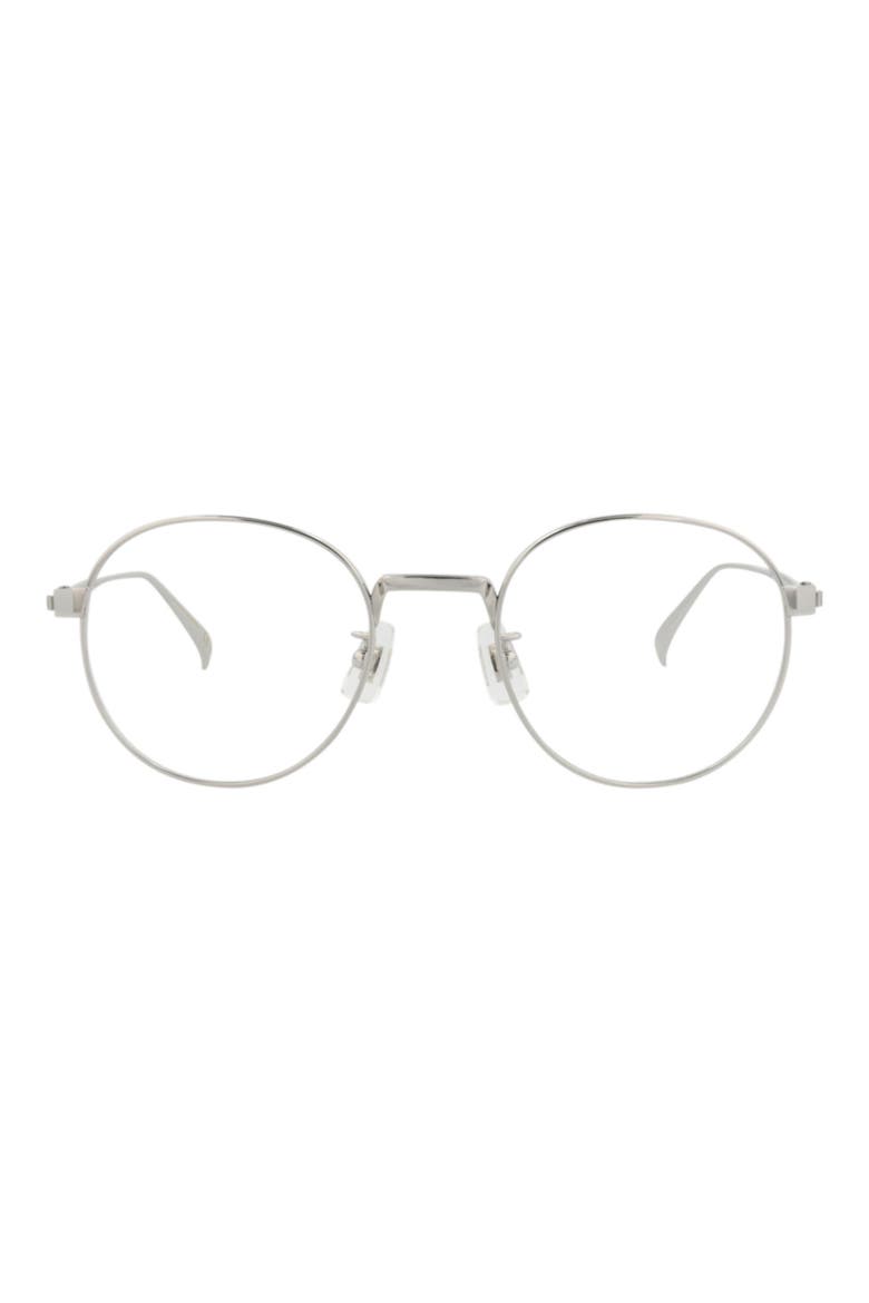49mm Round Optical Glasses, Main, color, SILVER SILVER TRANSPARENT