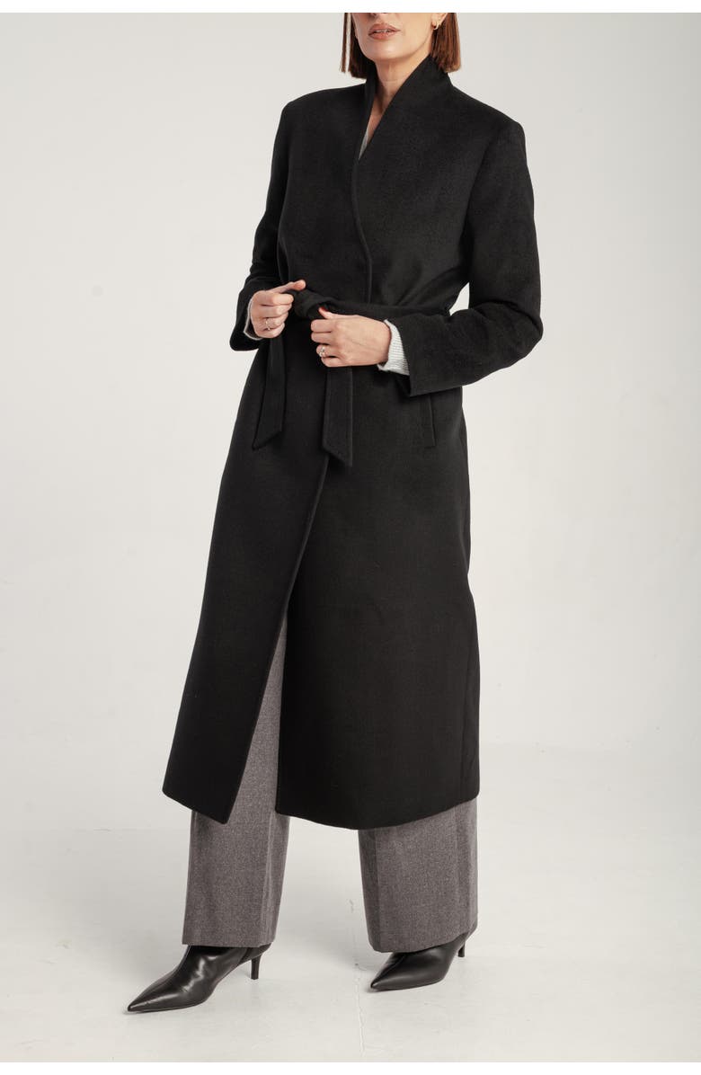 1982 Cashmere Belted Long Coat, Alternate, color, Black