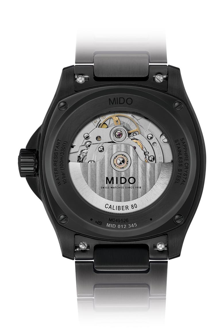 Multifort TV Big Date Automatic Bracelet Watch, 39.2mm x 40mm, Alternate, color, BLACK