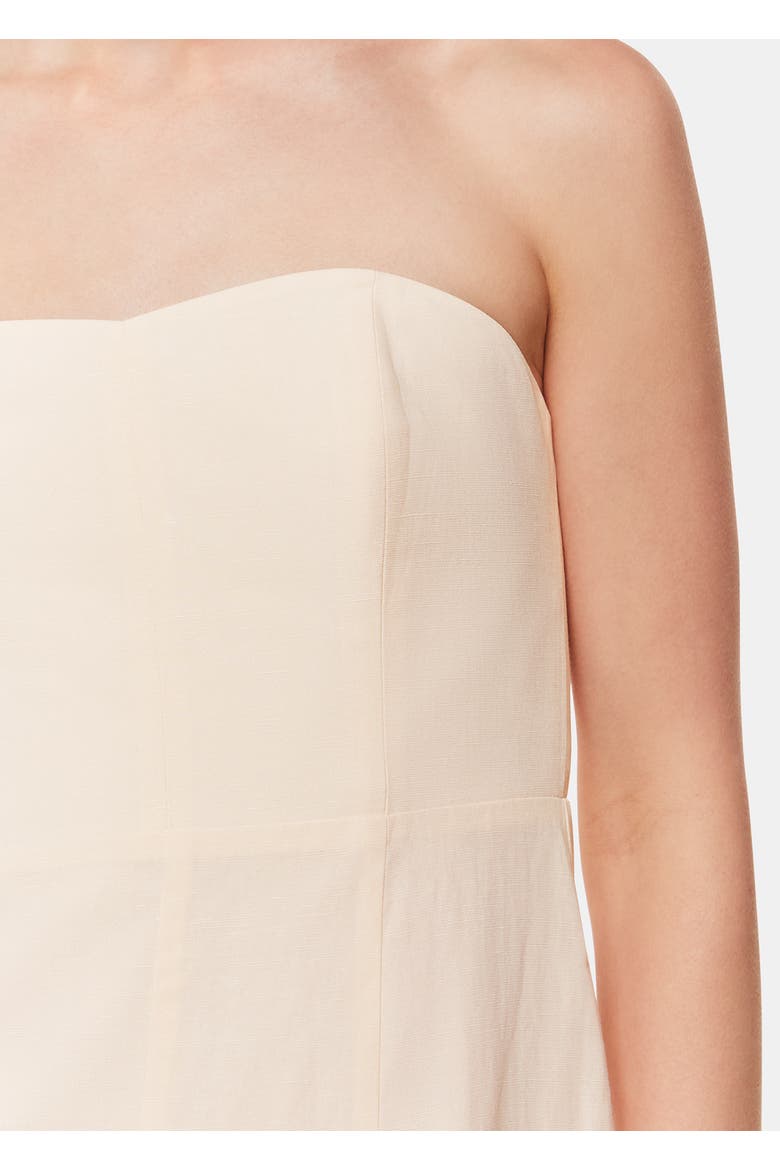 Bandeau Front Slit Midi Dress, Alternate, color, Neutral
