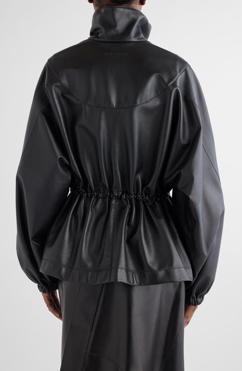 Givenchy Gathered Leather Jacket, Alternate, color, Black