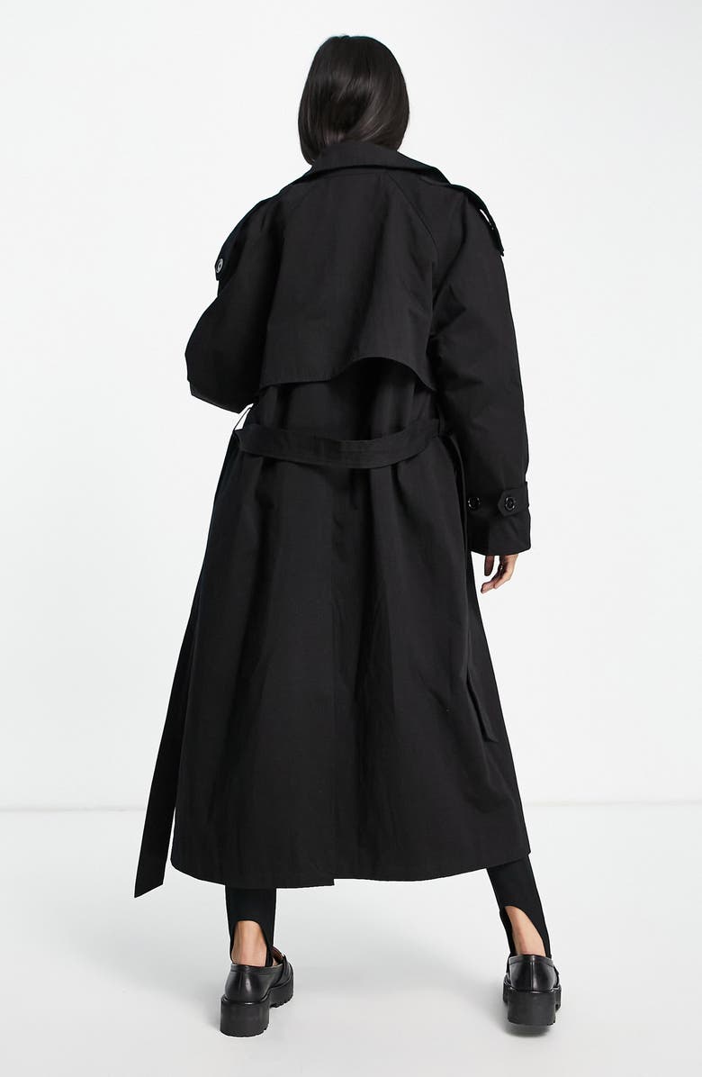 Topshop Classic Oversize Cotton Trench Coat, Alternate, color,