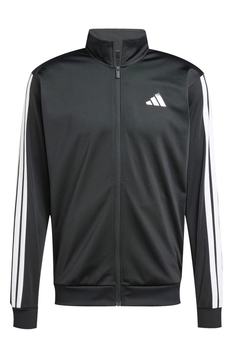 adidas Essentials Warm-Up 3-Stripes Track Jacket, Alternate, color, Black/ White