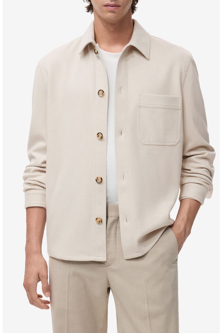 Regular Fit Flannel Overshirt, Main, color, ECRU