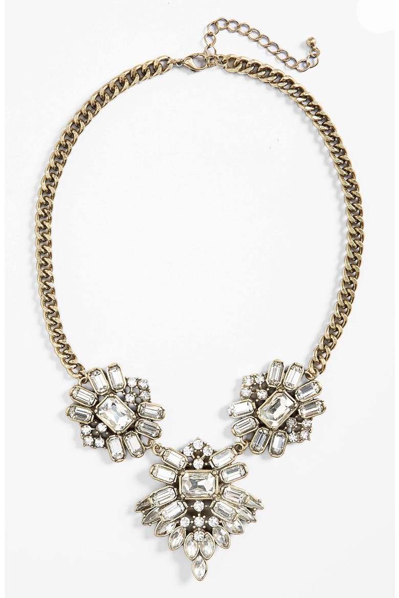 Crystal Cluster Statement Necklace, Main, color, CRYSTAL