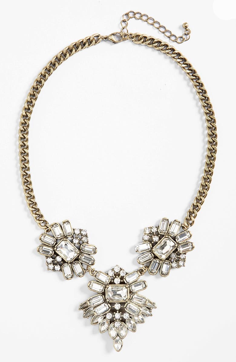 BP. Crystal Cluster Statement Necklace, Main, color,