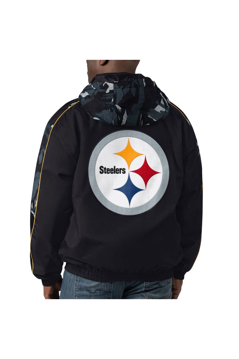 Men's Starter Black Pittsburgh Steelers Thursday Night Gridiron Full-Zip Hoodie, Alternate, color, Black