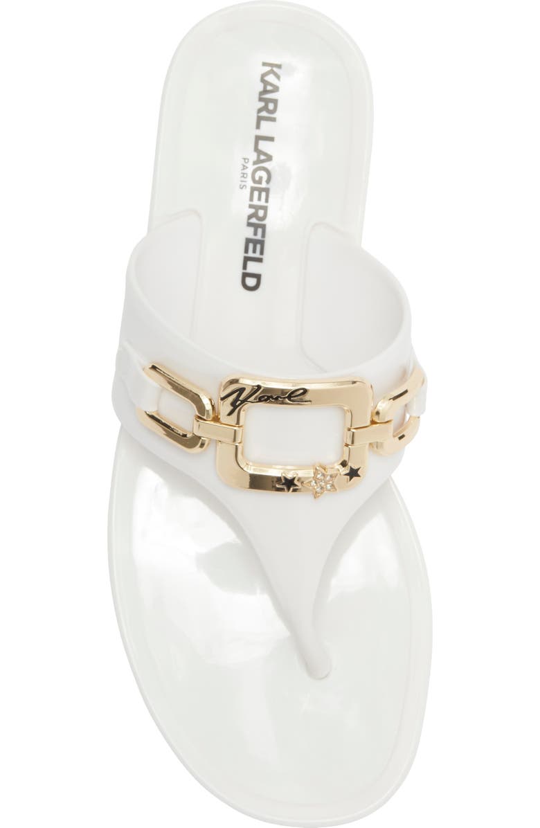 KARL LAGERFELD PARIS Vardice Flat Sandal, Alternate, color, Bright White