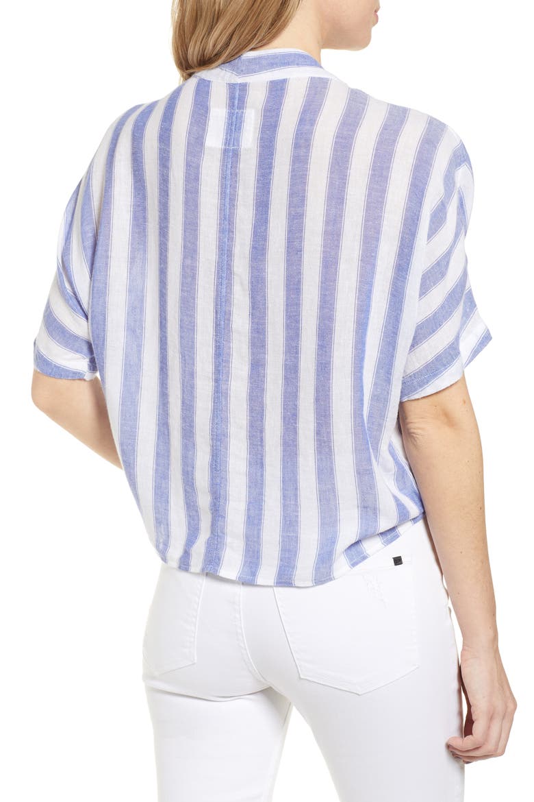 Thea Tie Hem Shirt, Alternate, color, PACIFICA STRIPE