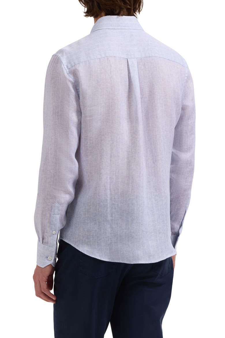 Jasper Linen Blend Button-Up Shirt, Alternate, color, AIR BLUE