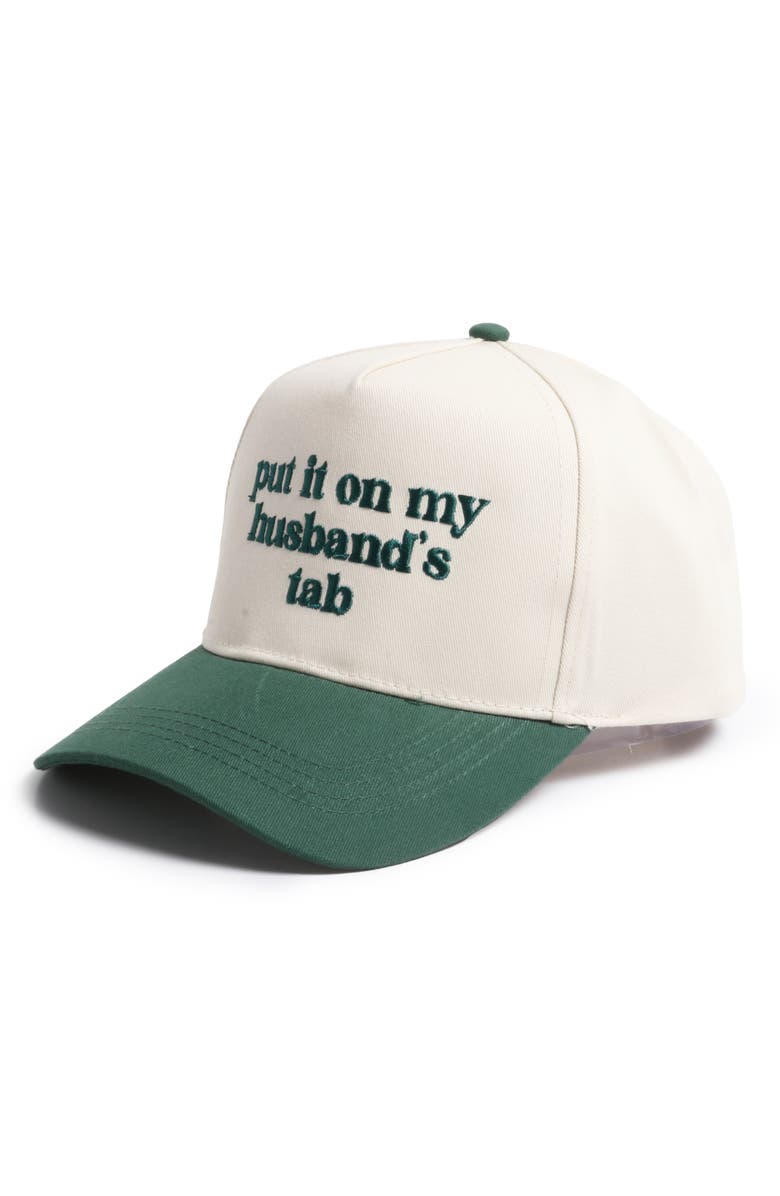 David & Young Put it on Husband's Tab Cotton Baseball Cap, Alternate, color, Green