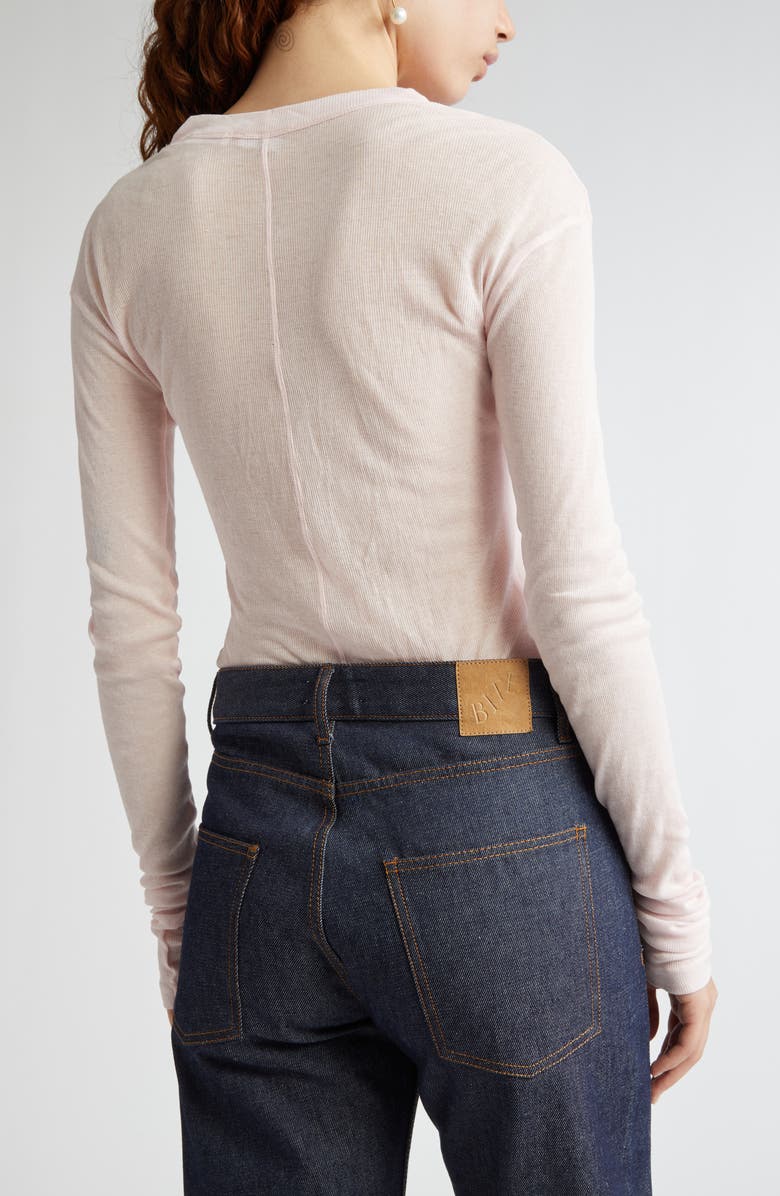 BITE Studios Semisheer Organic Cotton Rib Crewneck T-Shirt, Alternate, color, 