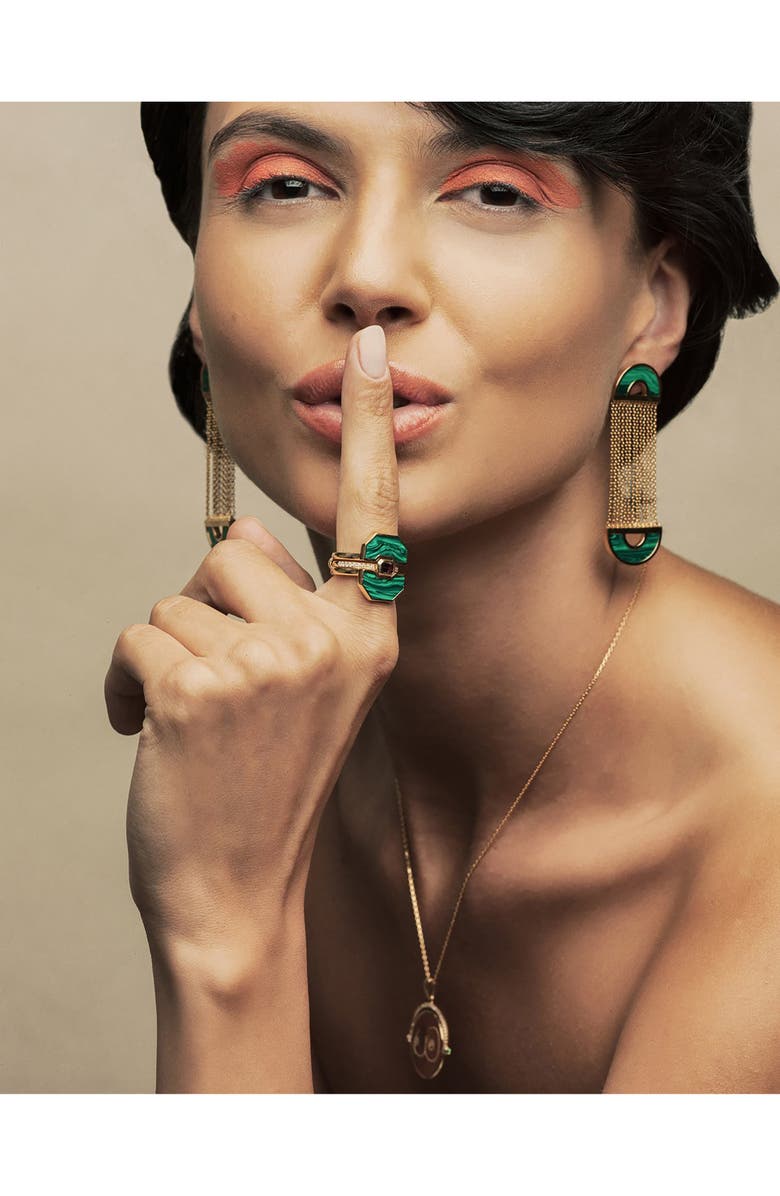 NeverNoT Malachite Drop Earrings, Alternate, color,