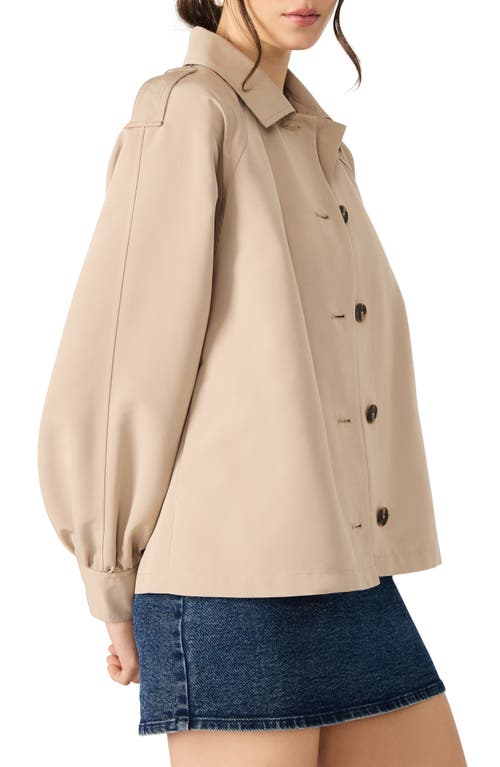 Steve Madden Flared Short Trench Coat In Brown