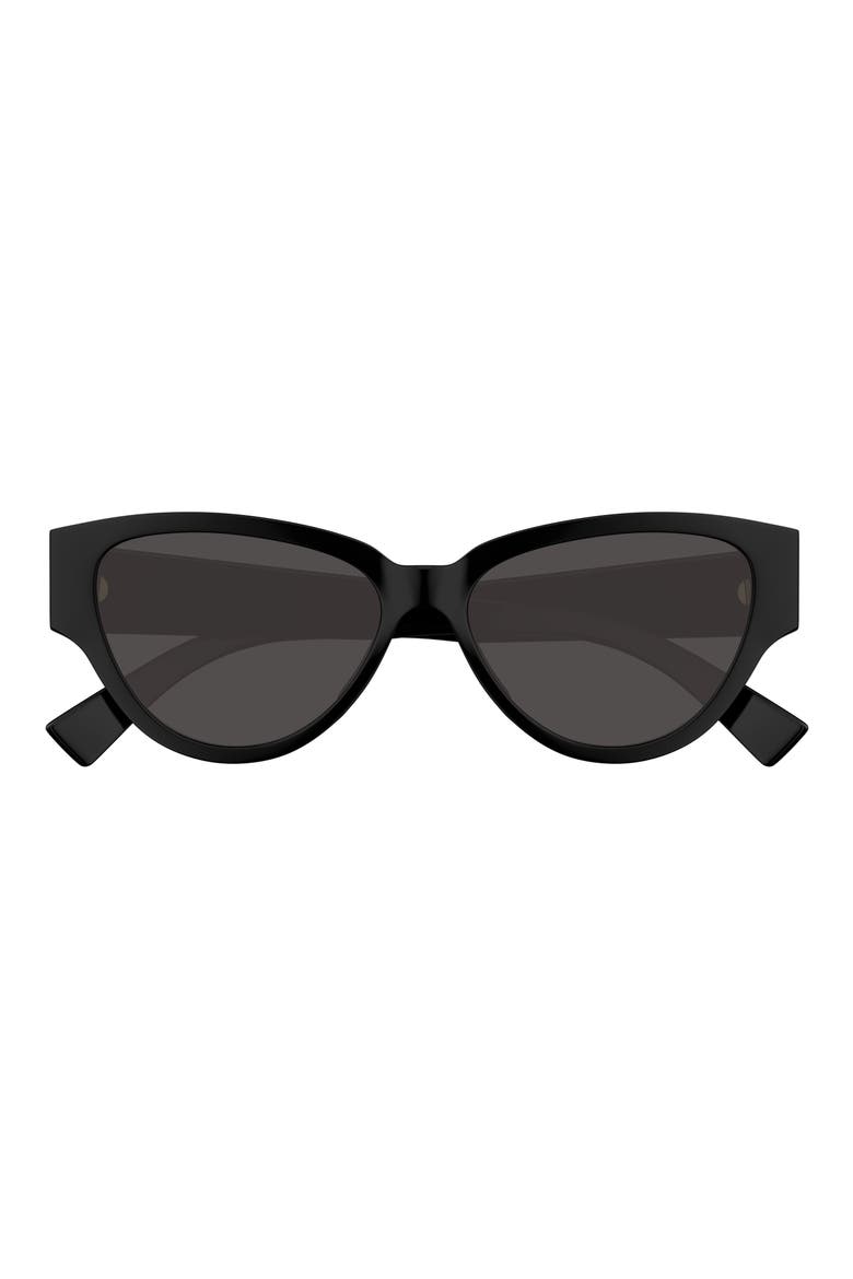 56mm Cat Eye Sunglasses, Main, color, BLACK
