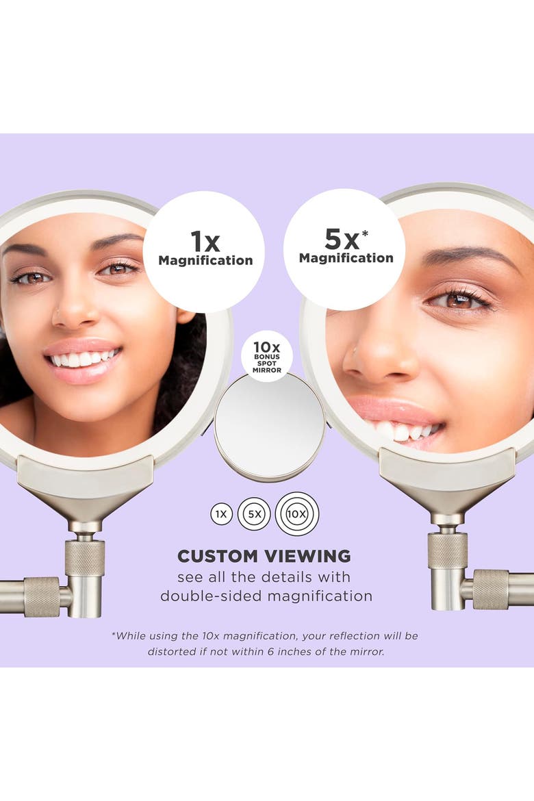 2-in-1 Spot Magnify Rechargeable Wall Mount Mirror, Alternate, color, Silver