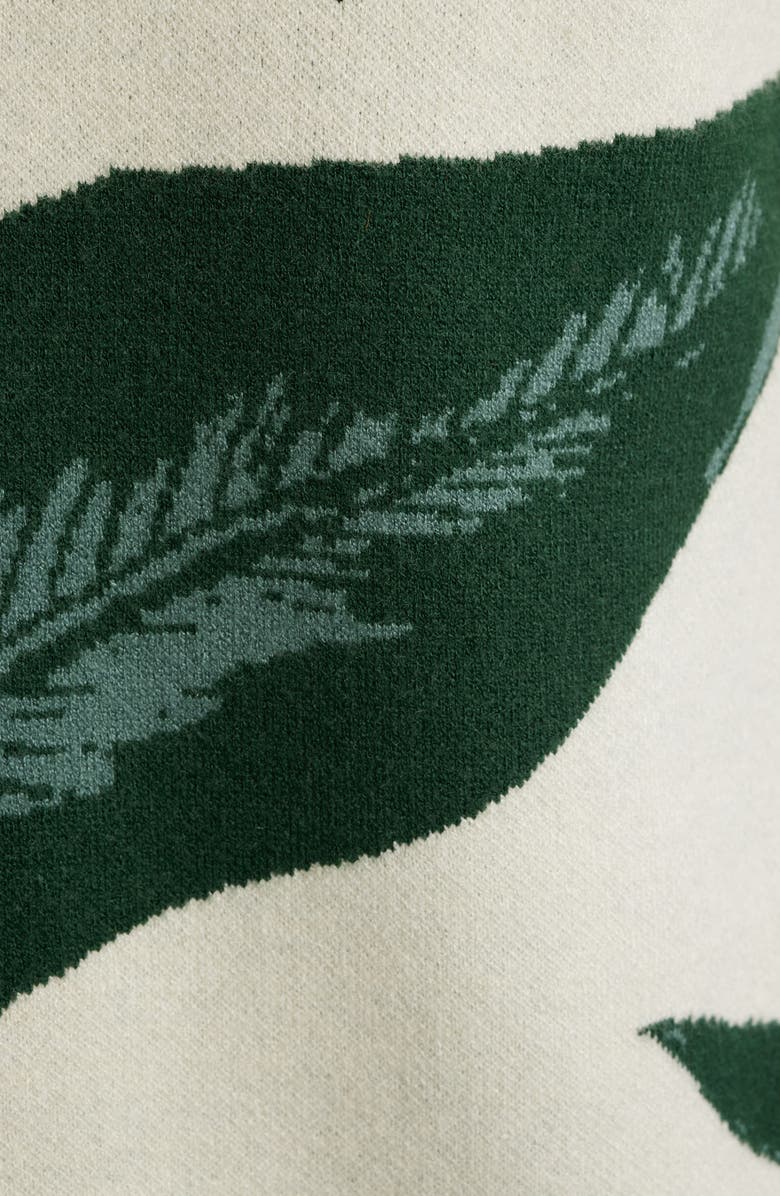 MAVRANS Jungle Jacquard Short Sleeve Knit Button-Up Shirt, Alternate, color, Beige