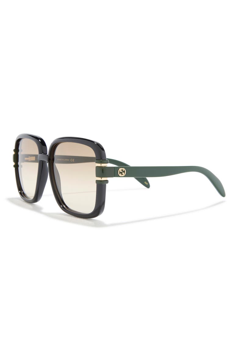 59mm Square Sunglasses, Alternate, color, BLACK GREEN BROWN