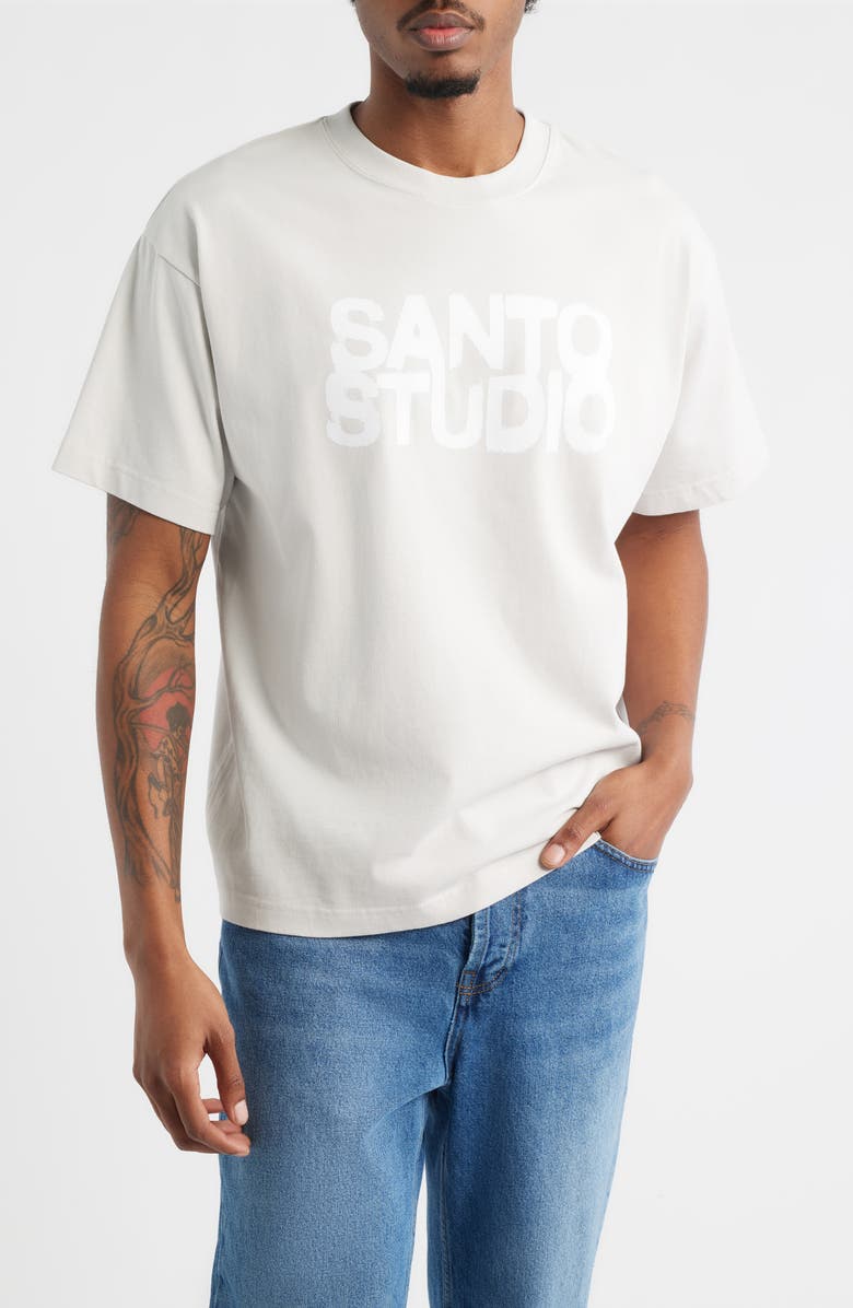 SANTO STUDIO Fullprint Drappo Graphic T-Shirt, Main, color, Grey