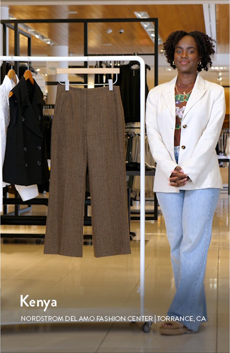 Dova Tweed Herringbone Crop Wide Leg Pants, sales video thumbnail