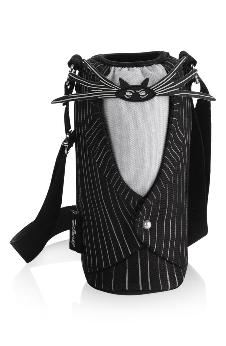 Picnic Time x Disney<sup>®</sup> Nightmare Before Christmas Jack Skellington Stainless Steel Water Bottle & Cooler Sling, Alternate, color, Black
