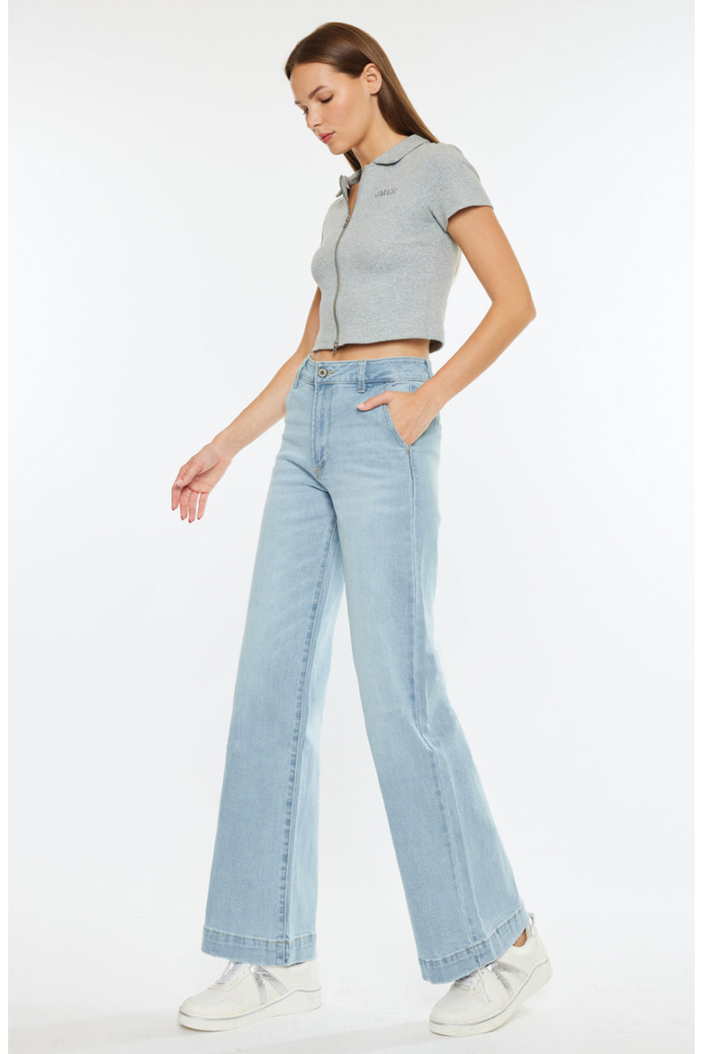 Celine Ultra High Rise Wide Leg Jeans, Alternate, color, Light Wash
