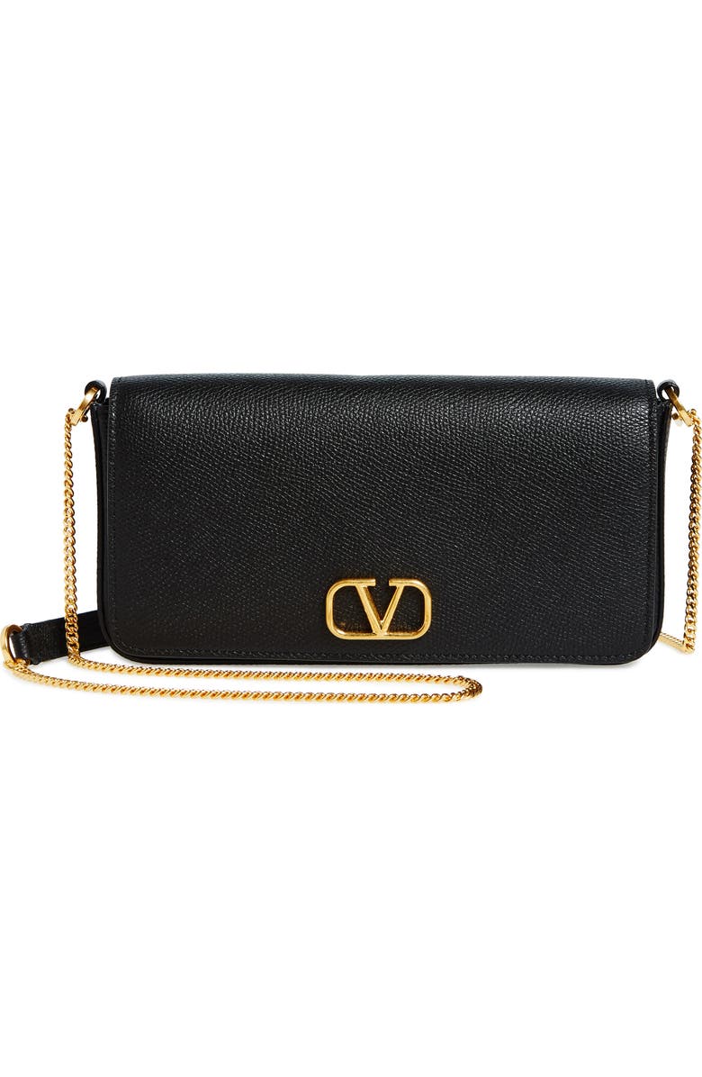 Valentino Garavani VLOGO Signature Leather Crossbody Pouch Bag, Main, color,