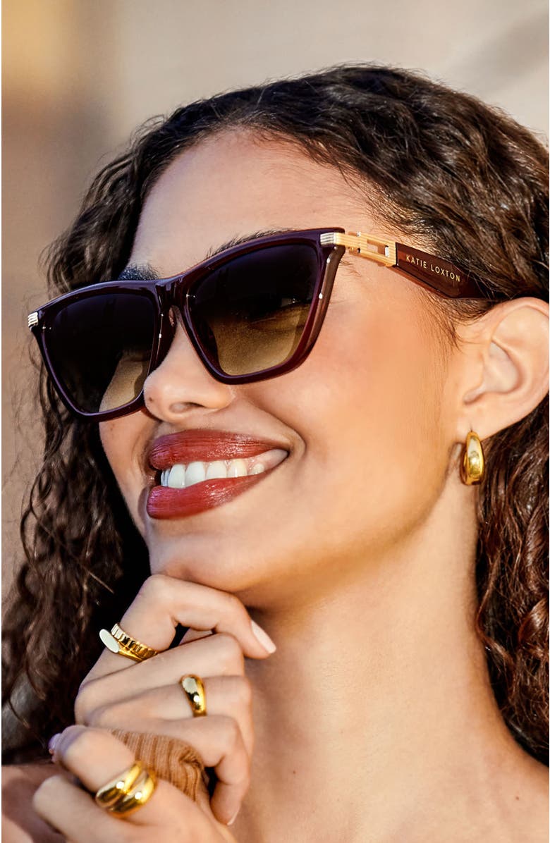 Katie Loxton Marbella Sunglasses, Alternate, color, Chocolate